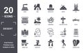 desert icon set. include creative elements as snake, mill, wild west saloon, lasso, desert hat, mosque filled icons can be used