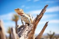 desert iguana on a joshua tree limb Royalty Free Stock Photo