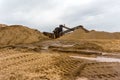 Industrial landscape with sand and gravel separator