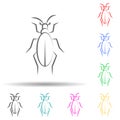Desert insect, beetle multi color set icon. Simple thin line, outline vector of desert icons for ui and ux, website or mobile