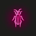 desert insect, beetle neon style icon. Simple thin line, outline of desert icons for ui and ux, website or mobile