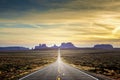 Desert Interstate Road At Sunrise 