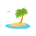 Desert island with palm Royalty Free Stock Photo
