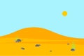 Desert landscape cartoon. Sand wave background. vector illustration