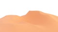 Desert landscape, 3d render. Sand dunes isolated on a white background