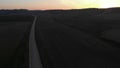 Desert landscape. Drone view. Sunset in Andalusia