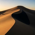 In a desert landscape feature smooth, sunlit curves casting deep Royalty Free Stock Photo