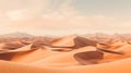 Sahara Desert: Serene And Calming 3d Image With Sand Dunes And Clouds