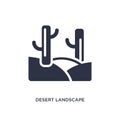 desert landscape icon on white background. Simple element illustration from desert concept Royalty Free Stock Photo