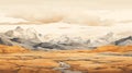 Desert Landscape Illustration: Norwegian Nature Inspired Uhd Image