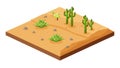 Desert Landscape Isometric, Arid Environment Icon, vector design Generative AI Royalty Free Stock Photo