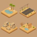 Desert Landscape Isometric 2x2 Design Concept