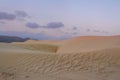 Desert landscape with landscape lines, gentle evening colors.