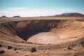 desert landscape with a massive crater Royalty Free Stock Photo