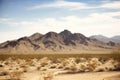 desert landscape with mountain range in the background, showcasing its grandeur
