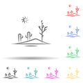 Desert, landscape multi color set icon. Simple thin line, outline vector of desert icons for ui and ux, website or mobile Royalty Free Stock Photo