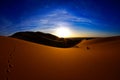 Desert landscape near Merzouga, small village in Morocco, known for its proximity to Erg Chebbi, tourists visiting Morocco, Royalty Free Stock Photo
