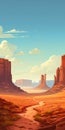 High-quality Dell Illustration Of Wild West Landscape In Western-style Portraits