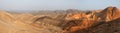 Desert landscape panorama at sunset Royalty Free Stock Photo