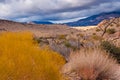 Desert landscape with rainy clouds in Nevada