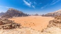 Panoramic View of Wadi Rum Desert Landscape in Jordan Royalty Free Stock Photo