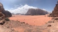Panoramic Landscape of Wadi Rum Desert, Jordan Royalty Free Stock Photo