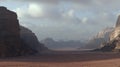 Panoramic View of Wadi Rum Desert Valley in Jordan Royalty Free Stock Photo