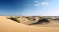 desert landscape with sand dunes and a clear blue sky generative AI Royalty Free Stock Photo