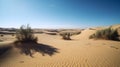 desert landscape with sand dunes and a clear blue sky one generative AI Royalty Free Stock Photo