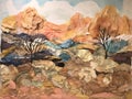 A desert landscape with torn paper8