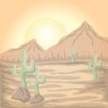 Desert landscape. Vector illustration decorative background design Royalty Free Stock Photo