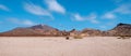 Desert landscape with volcano mountain background - Pico del Teide, Tenerife Royalty Free Stock Photo