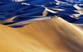 Desert landscape with walking camels Royalty Free Stock Photo