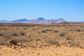 Desert landscapes with mountains in the south of Namibia. The dry season, dry vegetation