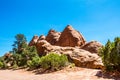 Stone sandstone cliffs in the Moab Desert, Utah. Arches National Park Royalty Free Stock Photo
