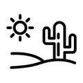desert line icon illustration vector graphic Royalty Free Stock Photo