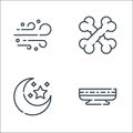 desert line icons. linear set. quality vector line set such as indian, moon, bones