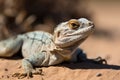 desert lizard basking in the sun, its skin shimmering Royalty Free Stock Photo