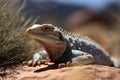 desert lizard basking in the sun, its skin shimmering Royalty Free Stock Photo