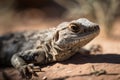 desert lizard basking in the sun, its skin shimmering Royalty Free Stock Photo