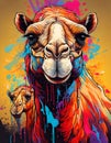 Desert Majesty A Camel\'s Graffiti Portrait Royalty Free Stock Photo