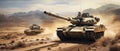 Desert Manoeuvre: Main Battle Tanks in Strategic Operation. Generative ai