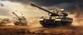 Desert Manoeuvre: Main Battle Tanks in Strategic Operation. Generative ai