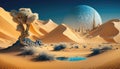 Desert Mirage, Mystical Allure Wallpaper. Generative AI