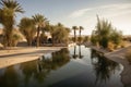 desert mirage of a sparkling oasis in the middle of nowhere