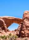 Desert Moab, Utah, USA. Stone natural arch Windows. The Natural Phenomenon Royalty Free Stock Photo