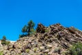 Desert Moab, Utah, USA. Weathering sandstone cliffs. Rocks and sky Royalty Free Stock Photo