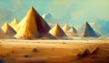 Desert mountain landscape.Pyramids of Egypt