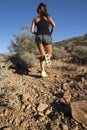 Desert Mountain Trail Female Runner Royalty Free Stock Photo