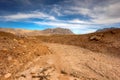 Afghanistan landscape, desert plain against the backdrop of mountains